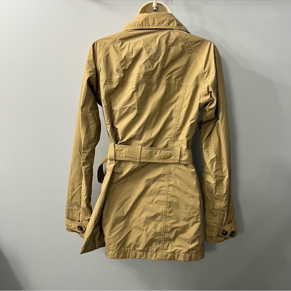 The North Face Hyvent Tan Hidden Zipper Belted Trench Coat Small - Picture 2 of 9